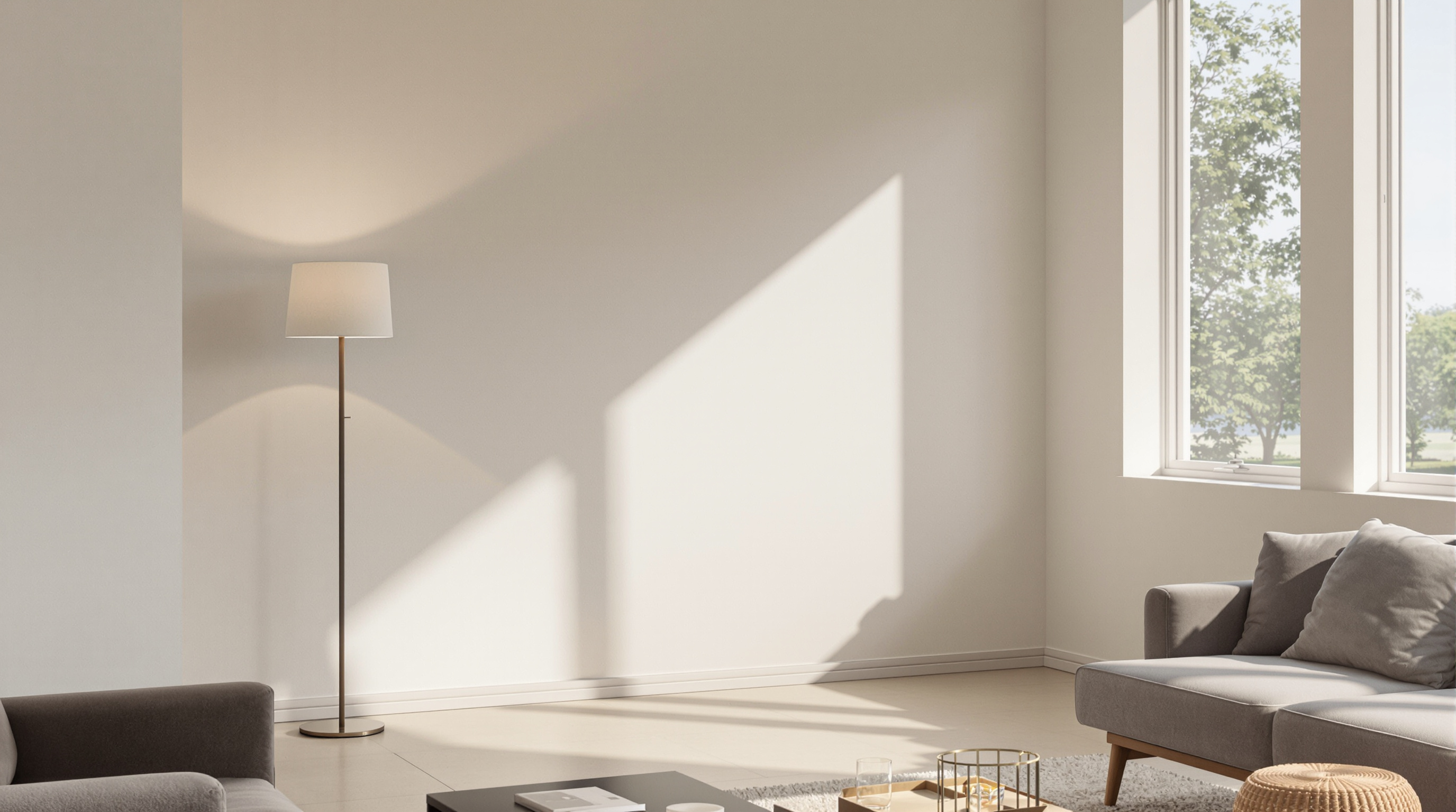 Sala de estar de casa em alphaville com pé direito alto e acabamento padrão premium