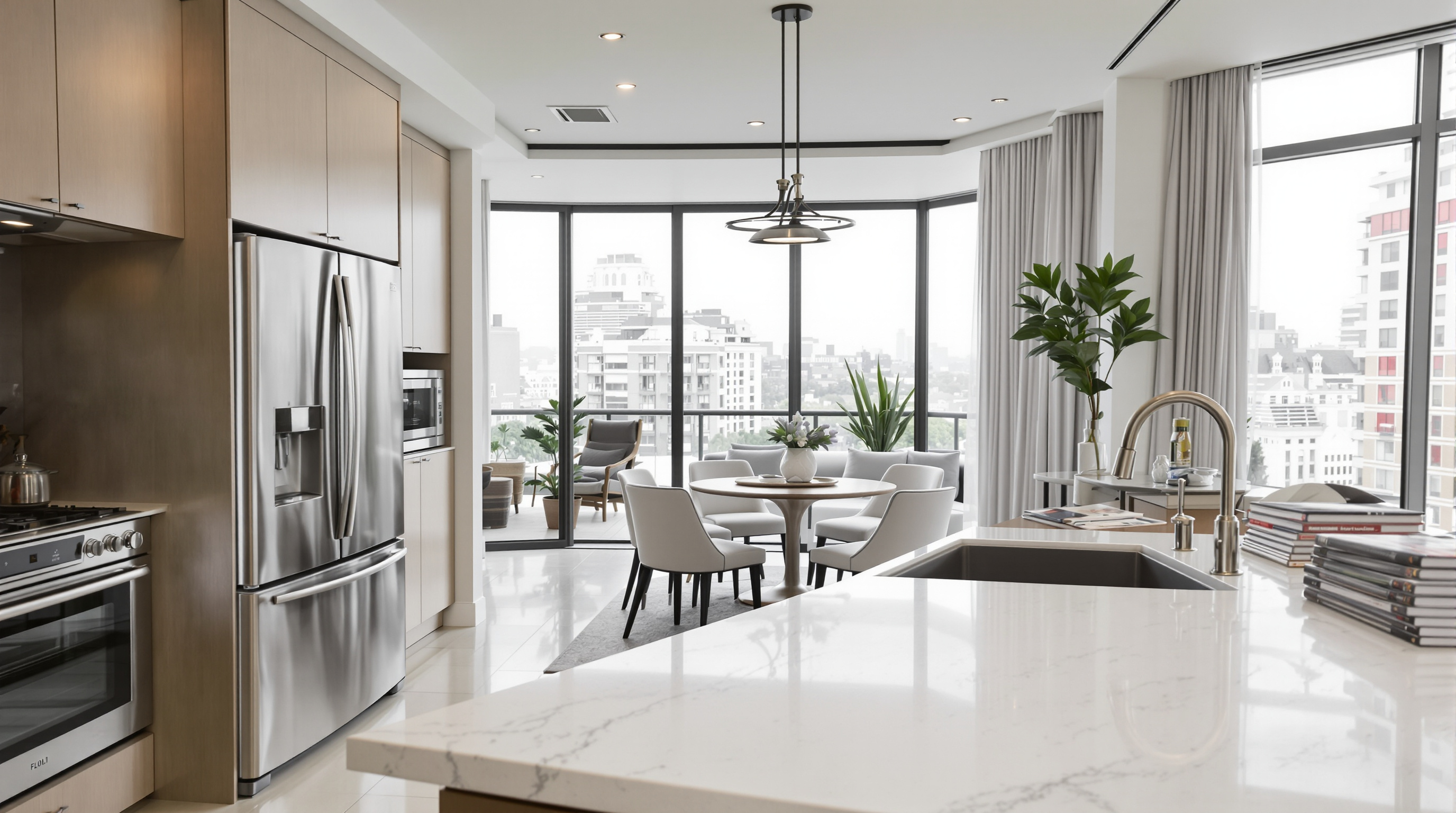 Cozinha de apartamento de alto padrão em São Paulo, reflexo do mercado de imóveis 2026