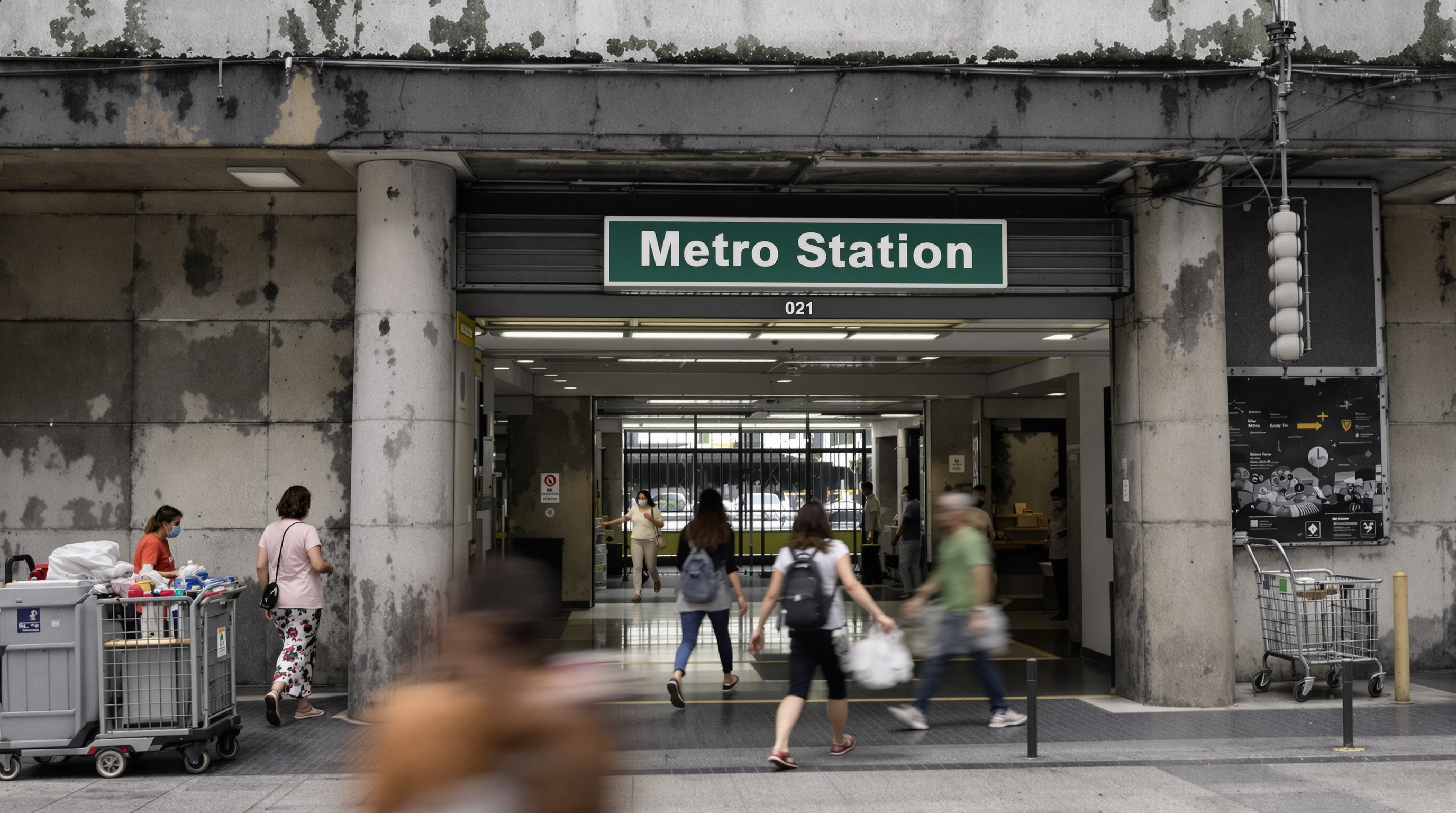 Entrada de estação de metrô com infraestrutura de localização privilegiada sinônimo em São Paulo