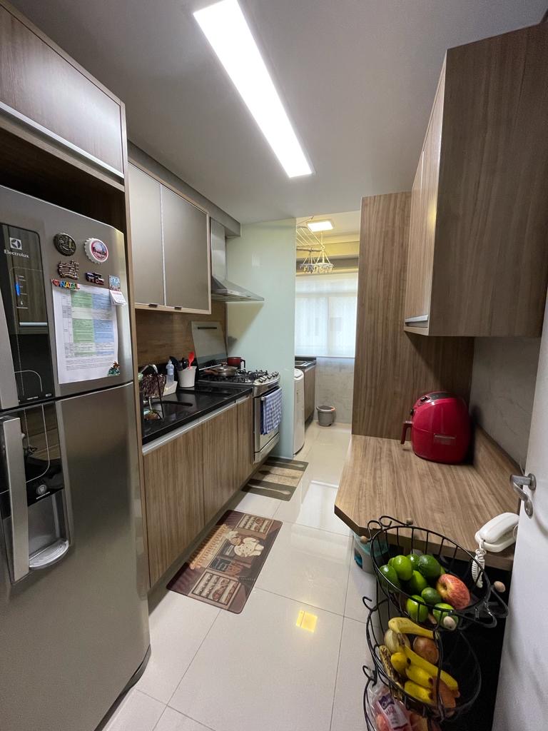 Cozinha e área gourmet apartamento à venda ou para alugar em Jardins de Monet, Alphaville, Barueri — 1 suíte, 82 m² — imagem 3 de 14