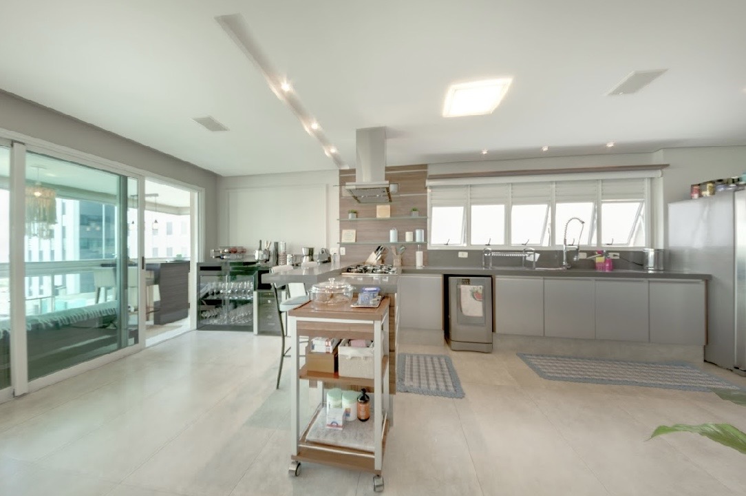 Cozinha e área gourmet apartamento à venda em Edificio Vogue, Alphaville, Barueri — 3 suítes, 253 m² — imagem 3 de 5