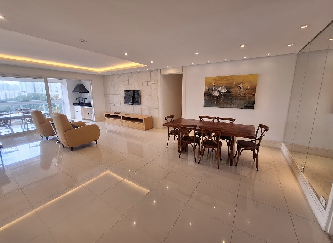 Sala de estar apartamento para alugar em Alphaville, Barueri — 3 suítes, 182 m² — imagem 2 de 12