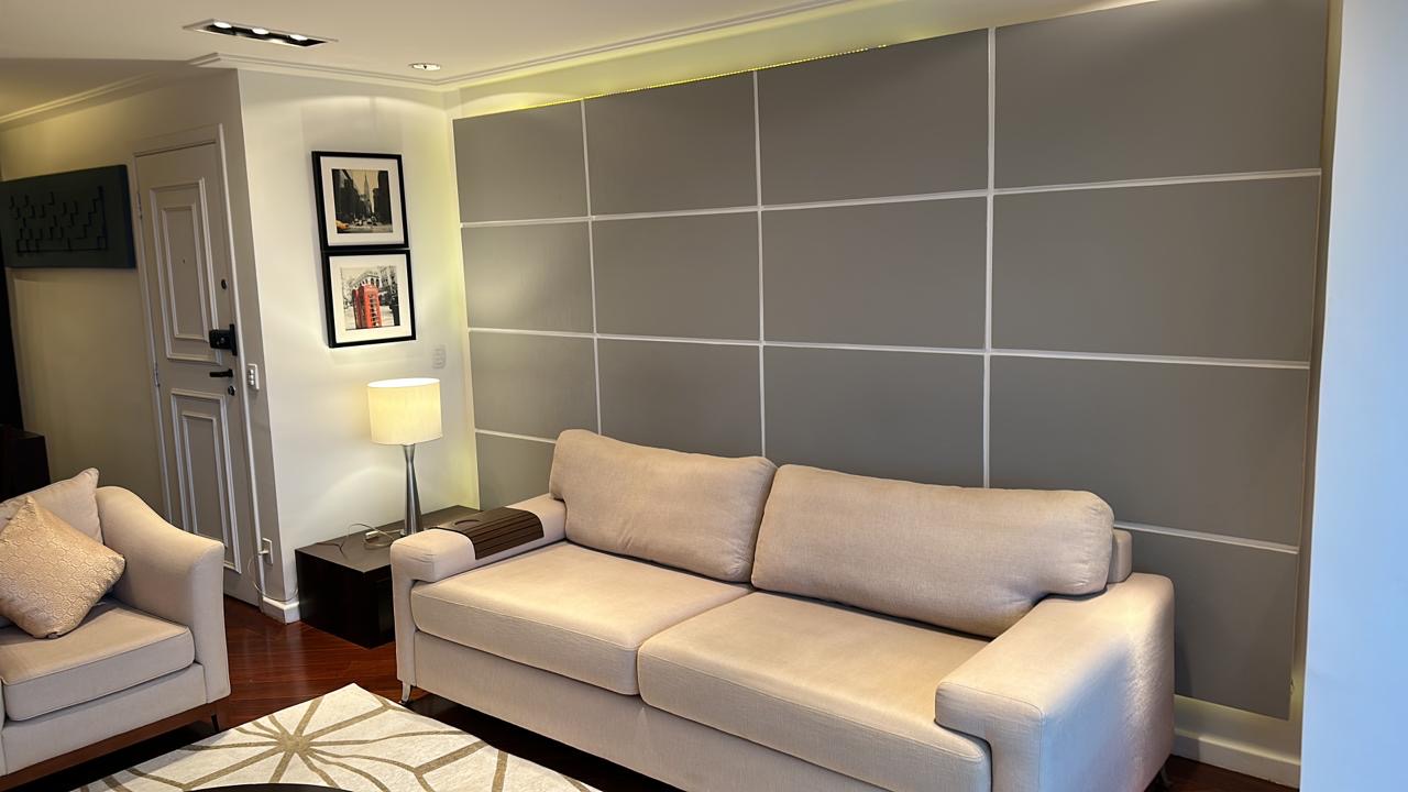 Sala de estar apartamento para alugar em Alpha Club, Alphaville, Barueri — 2 suítes, 156 m² — imagem 2 de 4