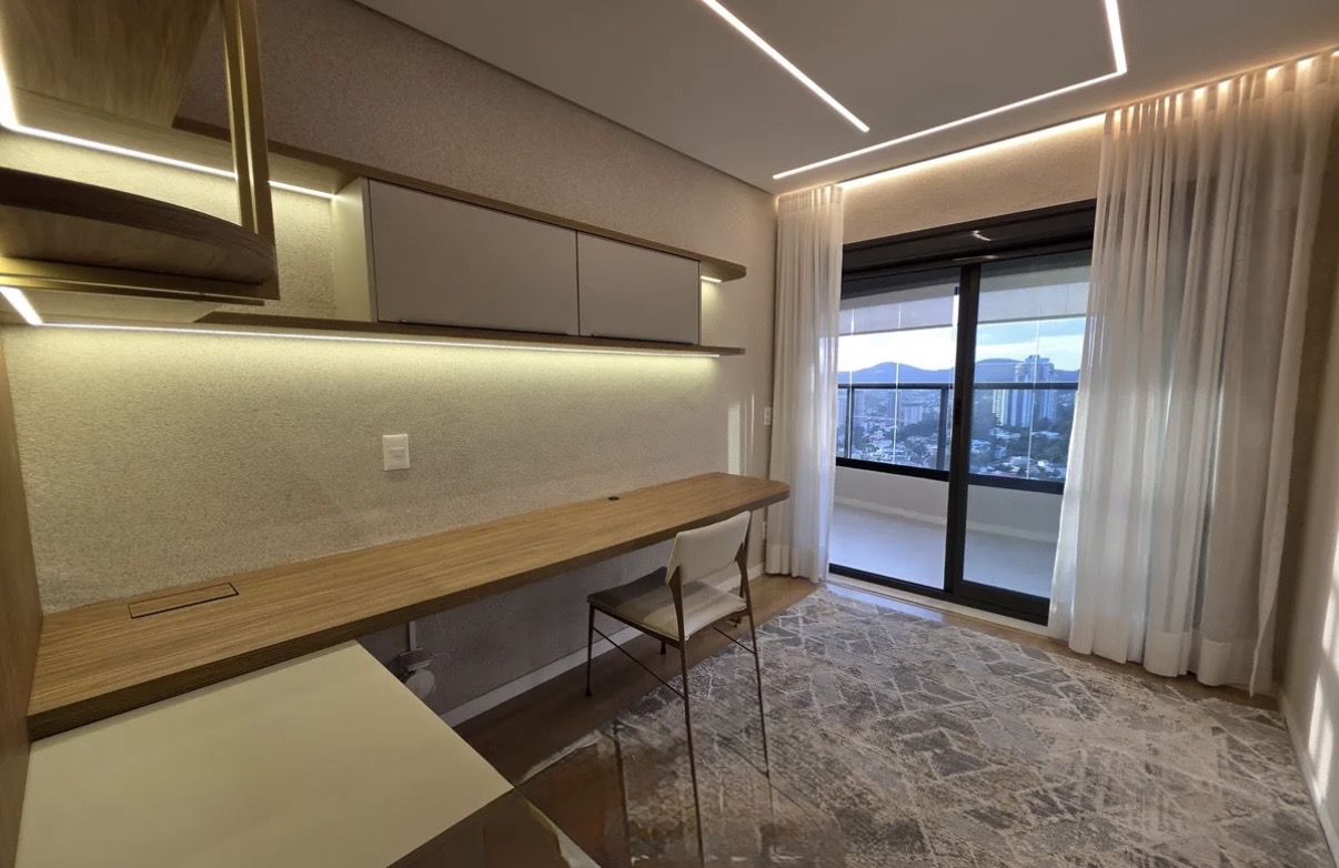 Cozinha e área gourmet apartamento para alugar em Oka Mamore, Alphaville, Barueri — 2 suítes, 123 m² — imagem 3 de 8