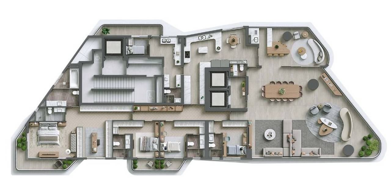 Sala de estar apartamento à venda em Signature Alphaville, Alphaville, Barueri — 4 suítes, 365 m² — imagem 2 de 13