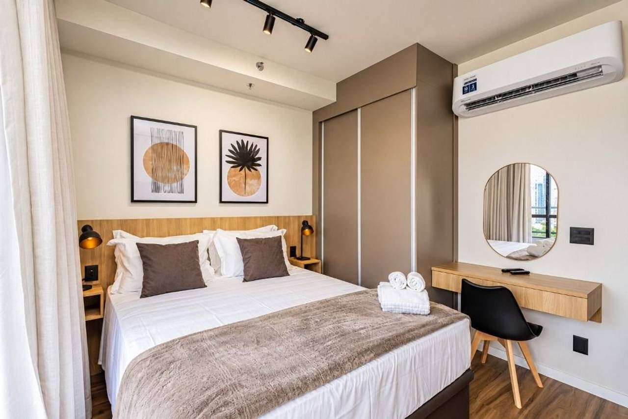Sala de estar apartamento à venda em Sky Design, Alphaville, Barueri — 1 suíte, 33 m² — imagem 2 de 20