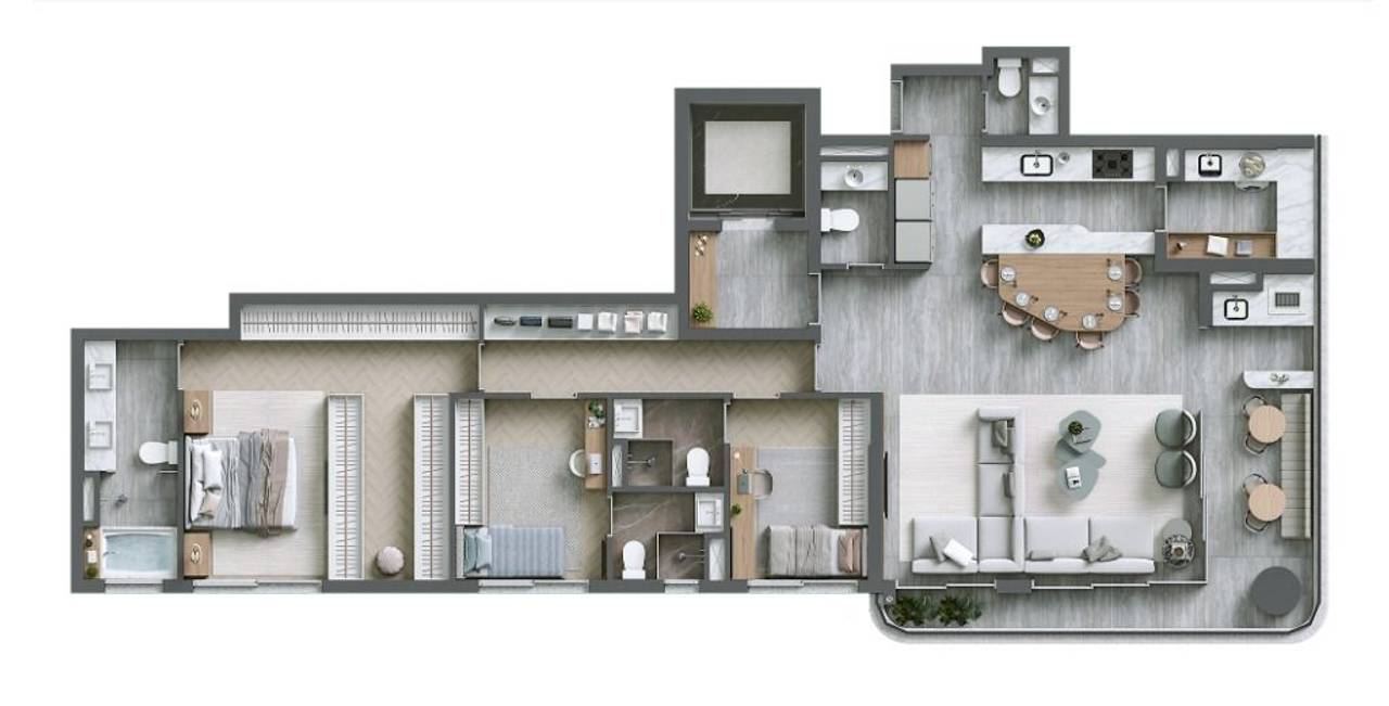Sala de estar apartamento à venda em  Infinity Alphaville, Alphaville, Barueri — 3 suítes, 142 m² — imagem 2 de 20
