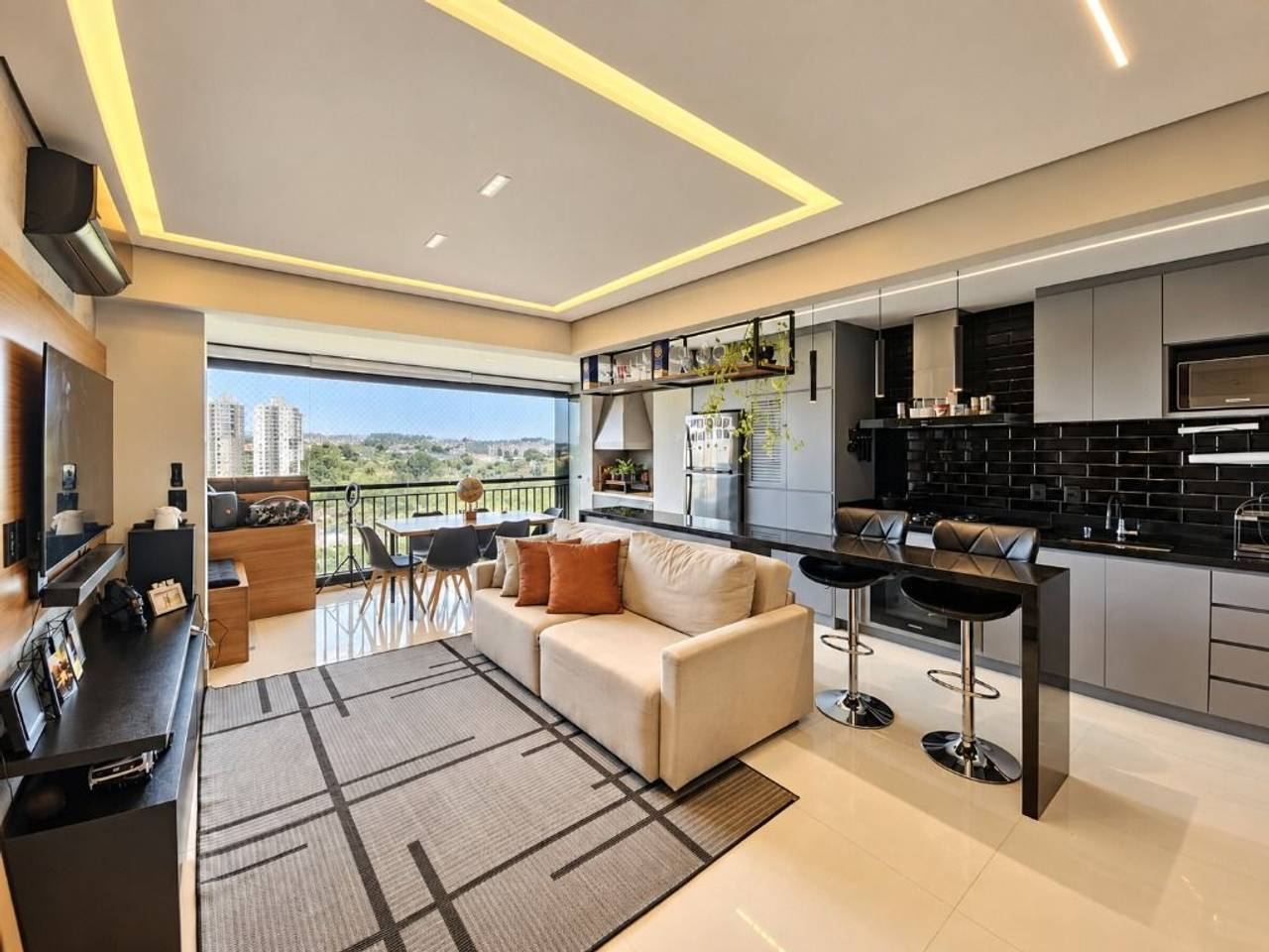 Área de convivência apartamento à venda em Bellagio Ecopark Alphaville, Green Valley, Barueri — 2 suítes, 74 m² — imagem 6 de 20