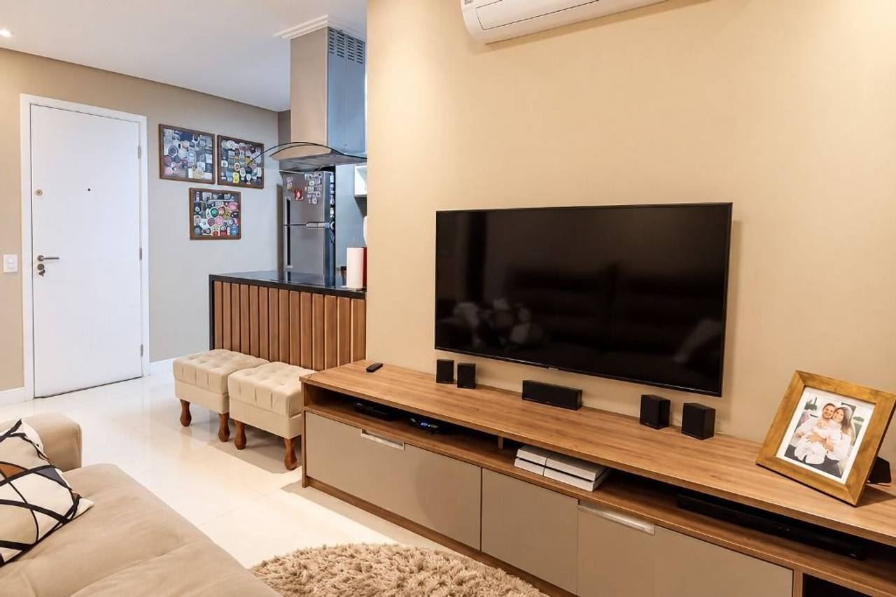 Sala de estar apartamento à venda em Win Tamboré, Tamboré, Barueri — 1 suíte, 73 m² — imagem 2 de 20