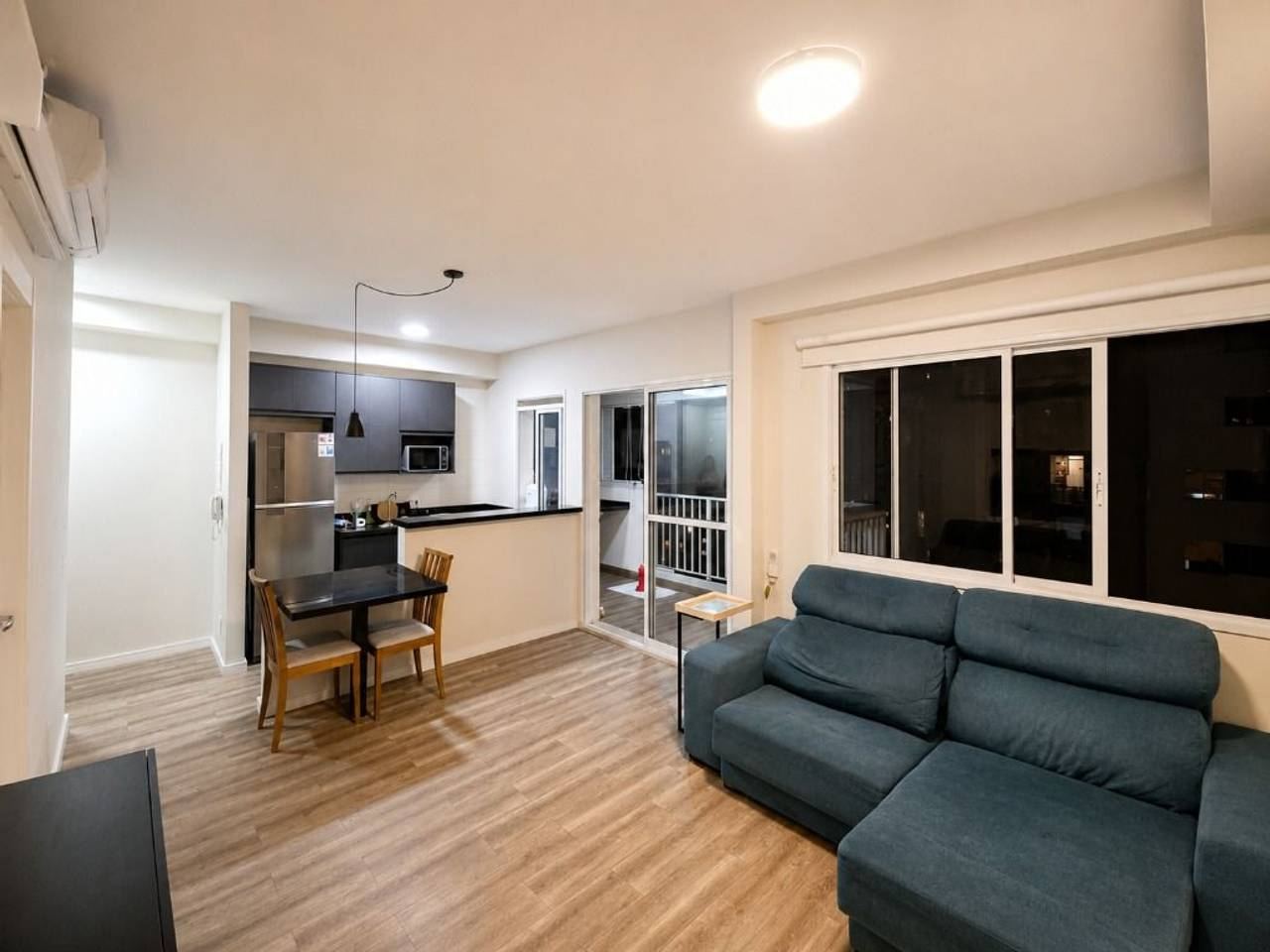 Cozinha e área gourmet apartamento à venda em Condominio Acqua Park Alphaville, Barueri — 1 suíte, 54 m² — imagem 3 de 20