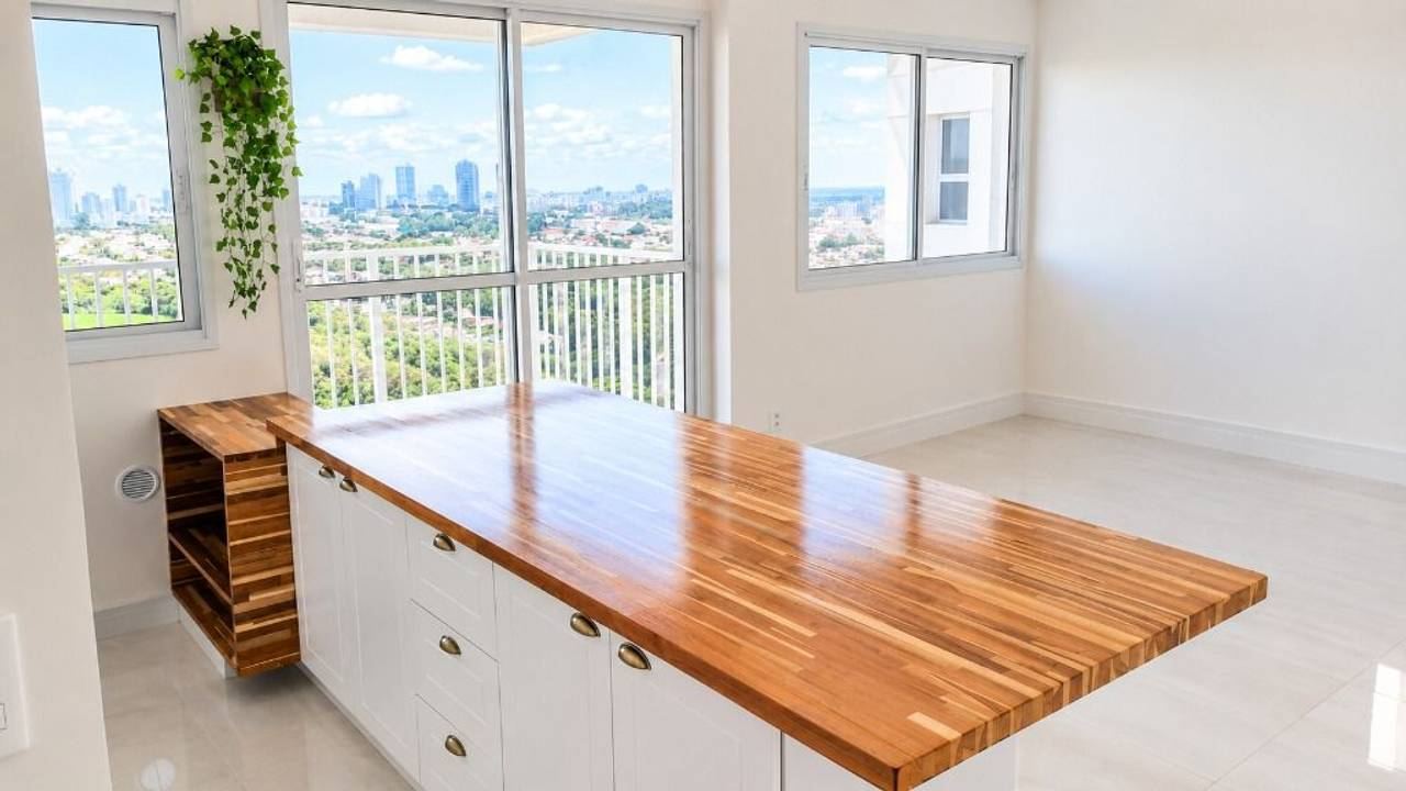 Cozinha e área gourmet apartamento à venda em Condominio Acqua Park Alphaville, Barueri — 1 suíte, 54 m² — imagem 3 de 20