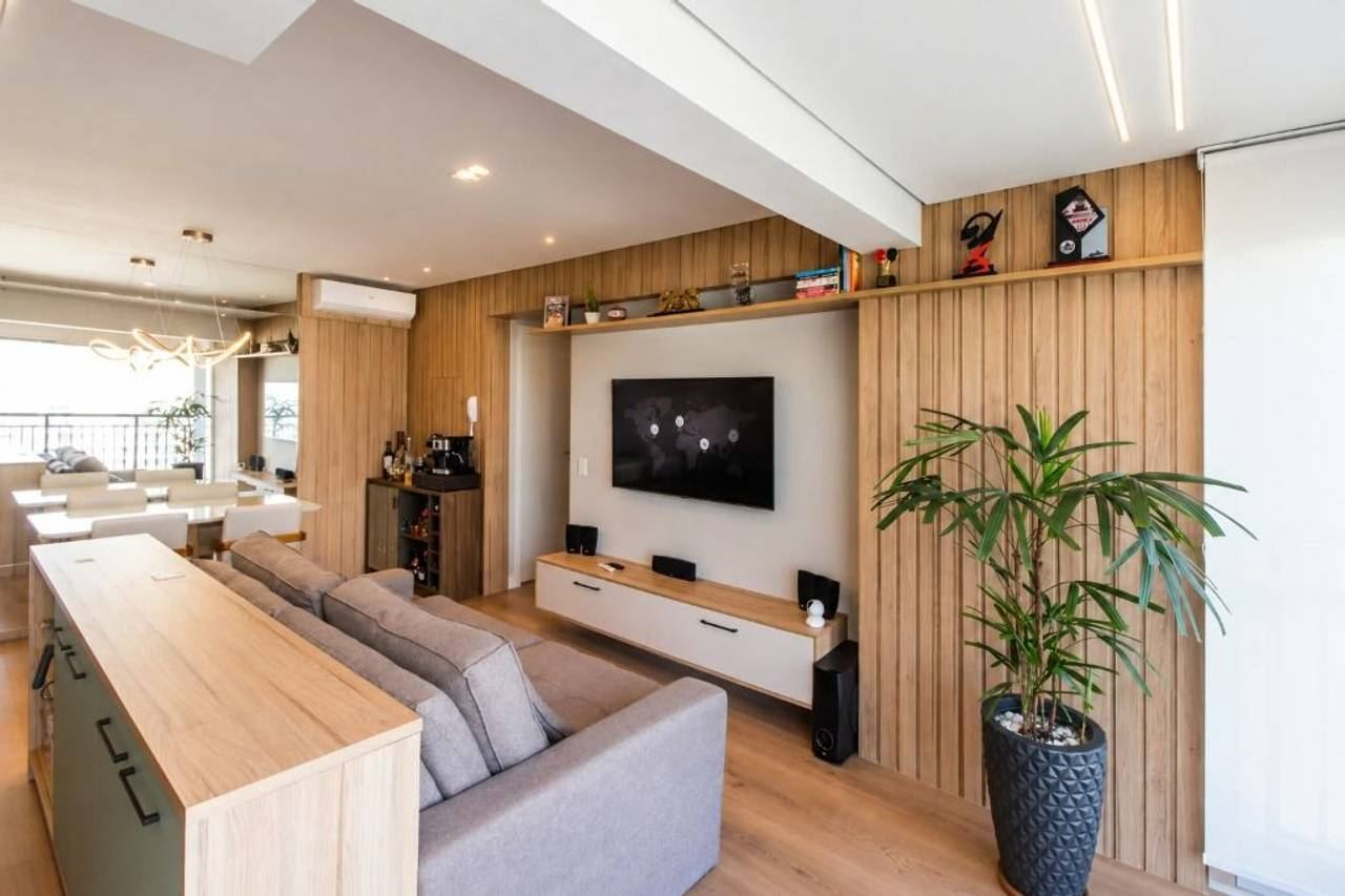 Sala de estar apartamento à venda em Condomínio Vedara Alphaville, Alphaville, Barueri — 1 suíte, 64 m² — imagem 2 de 20