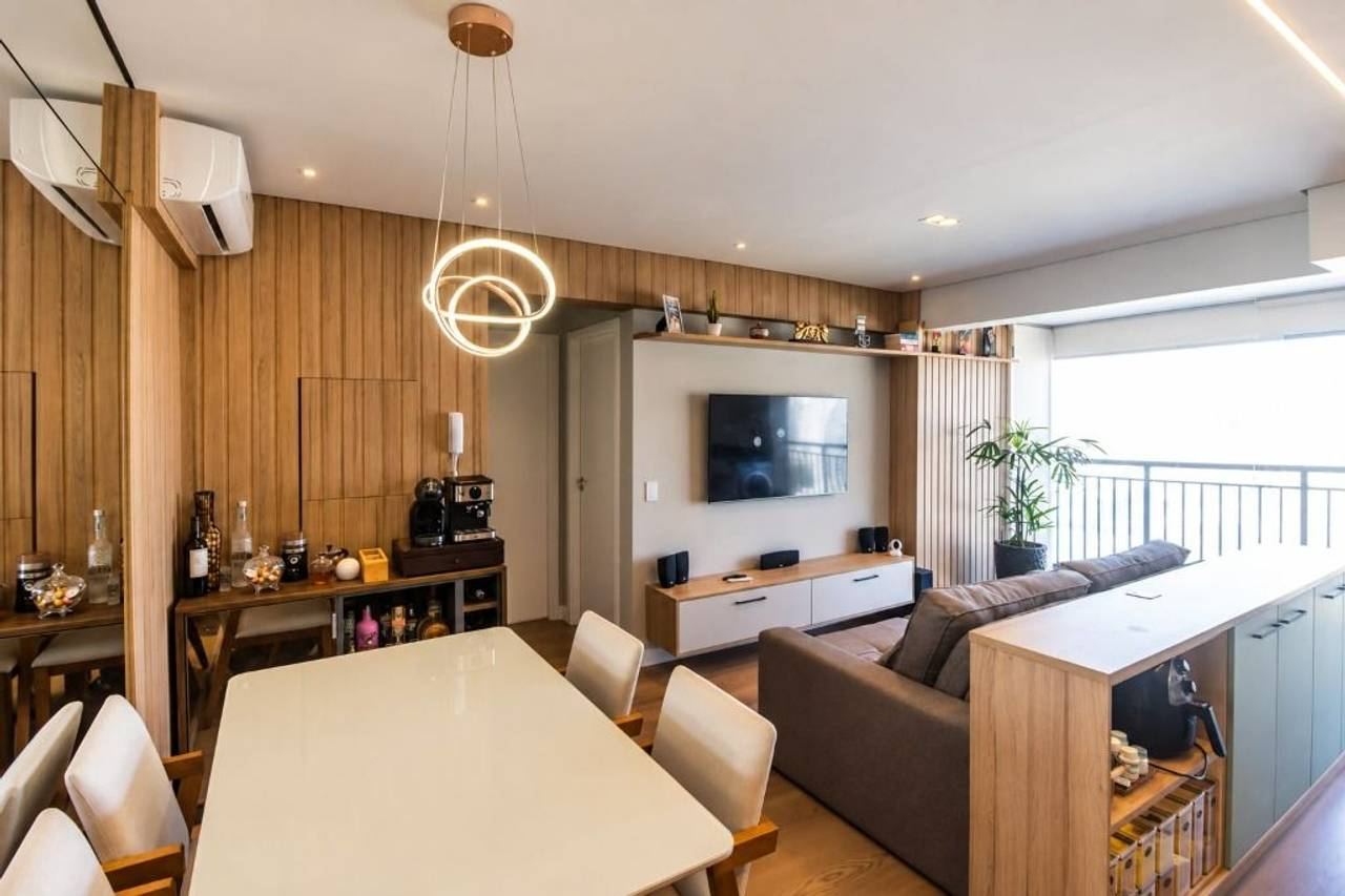 Cozinha e área gourmet apartamento à venda em Condomínio Vedara Alphaville, Alphaville, Barueri — 1 suíte, 64 m² — imagem 3 de 20