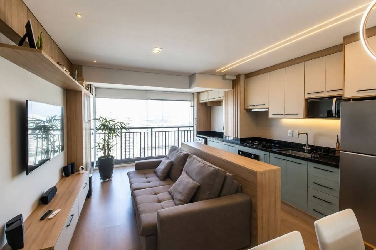 Suíte principal apartamento à venda em Condomínio Vedara Alphaville, Alphaville, Barueri — 1 suíte, 64 m² — imagem 4 de 20