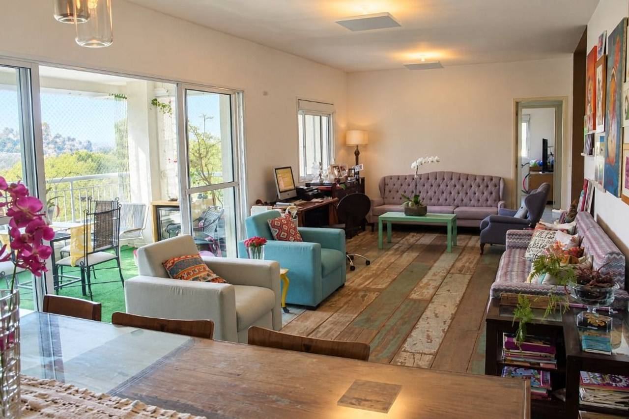 Sala de estar apartamento à venda em Ghaia Tambore, Santana de Parnaíba — 1 suíte, 132 m² — imagem 2 de 20