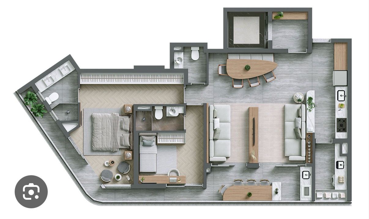 Sala de estar apartamento à venda em  Infinity Alphaville, Alphaville, Barueri — 110 m² — imagem 2 de 2