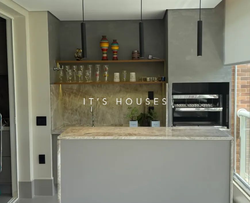 Cozinha e área gourmet apartamento à venda em Boulevard Tambore, Alphaville, Santana de Parnaíba — 3 suítes, 238 m² — imagem 3 de 33